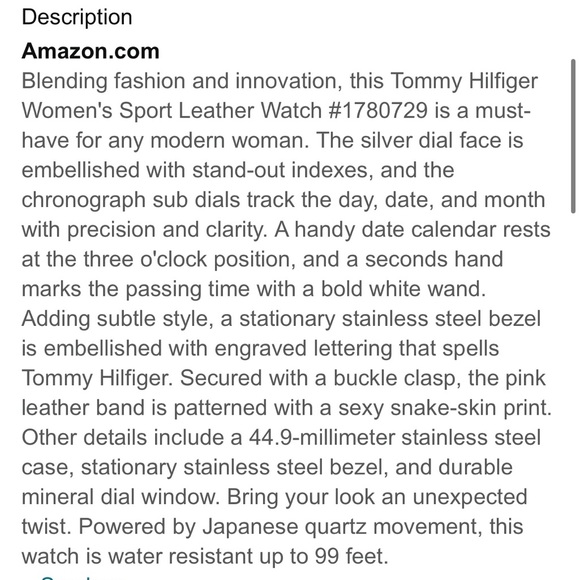 Tommy Hilfiger Women's 1780729 Sport Leather Watch - Picture 10 of 10